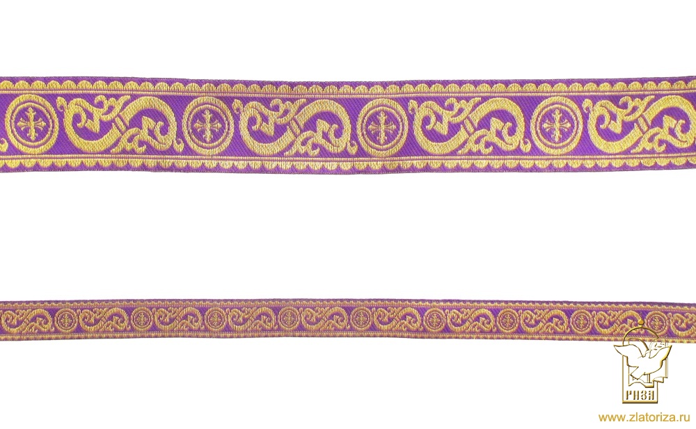 Галун СОФИЯ, фиолет с золотом, шир. 5 см, МДК