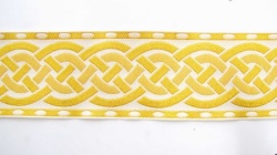 Галун ПЛЕТЕНКА, белый с золотом, шир. 6 см, ФР