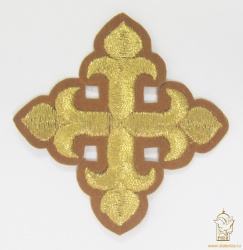 Крест 3 КАПЛЕВИДНЫЙ, грорчица с золотом,8-9 см