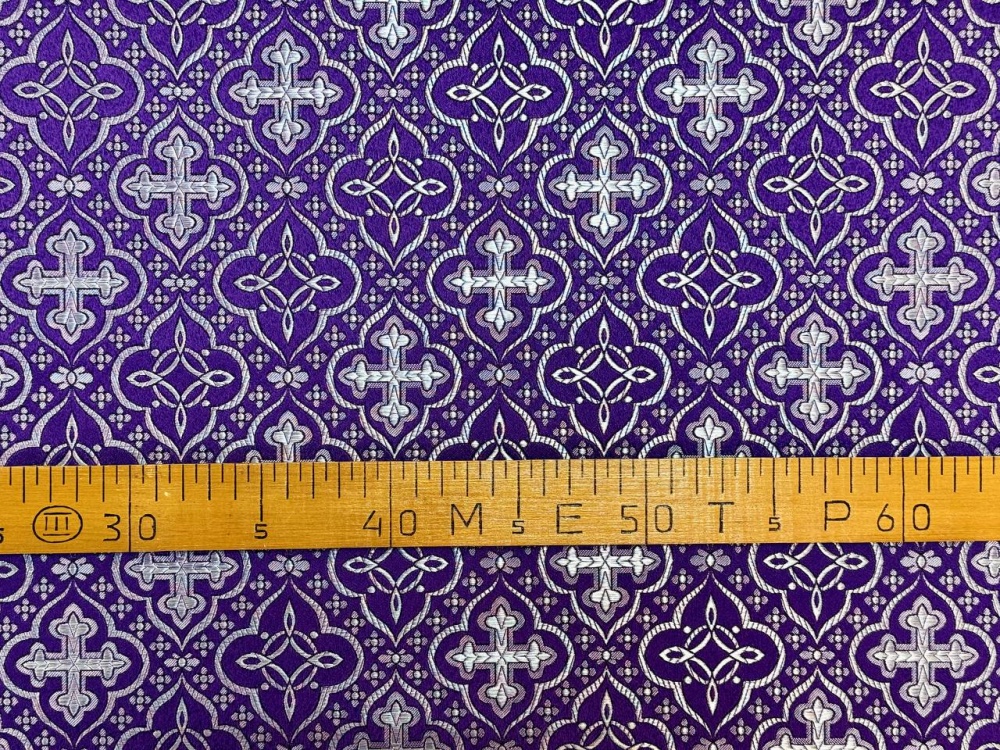 Шелк МУРОМСКИЙ (малый) , фиолет с серебром, шир. 150 см, Рахм