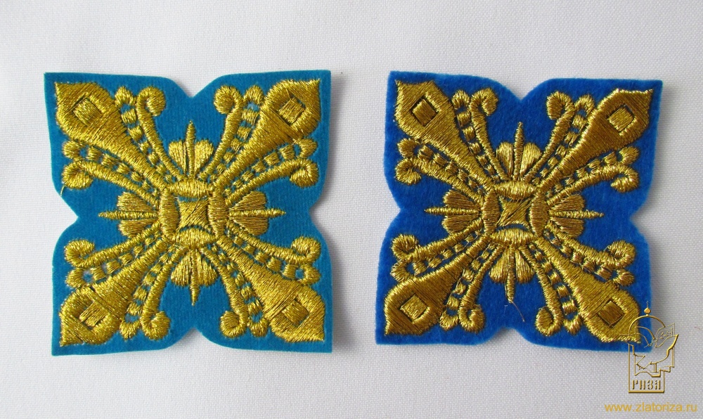 Крест 3 ВАНИН, голубой с золотом,8-9 см