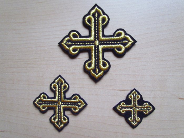 Набор крестов КАНОН W 002, иерейский, черный с серебром, 14 шт,