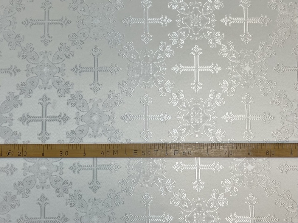 Шелк ЗЛАТОУСТ, белый с серебром, шир. 150 см, Рахманово