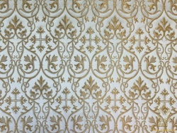 Парча СВЯТОГОРСКАЯ, белая с золотом, шир. 165 см