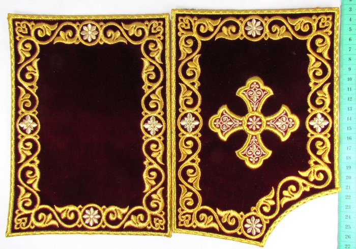 Скрижали бордо бархат вышивка