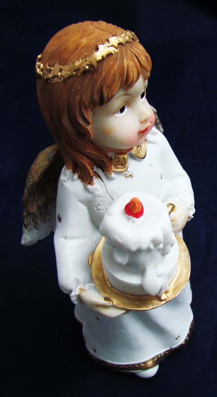 Фигурка Ангел со свечой полистоун 14,5х6,5х7 см 3344059