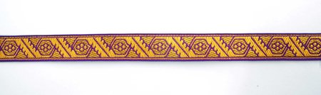 Галун ДУБОК, фиолетовый с золотом, шир. 1,5 см, ФР