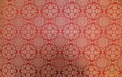 Шелк САРОВ, красный с золотом, с бордо окантовкой, шир. 150 см, Рахманово