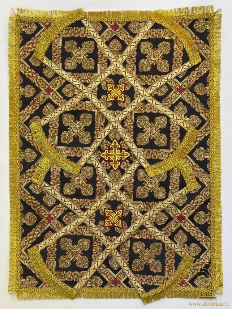 Покровцы шелк, черные с золотом