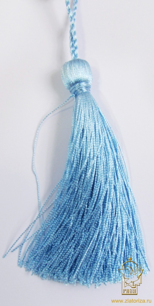 Кисть голубая 9 см, полиэстер