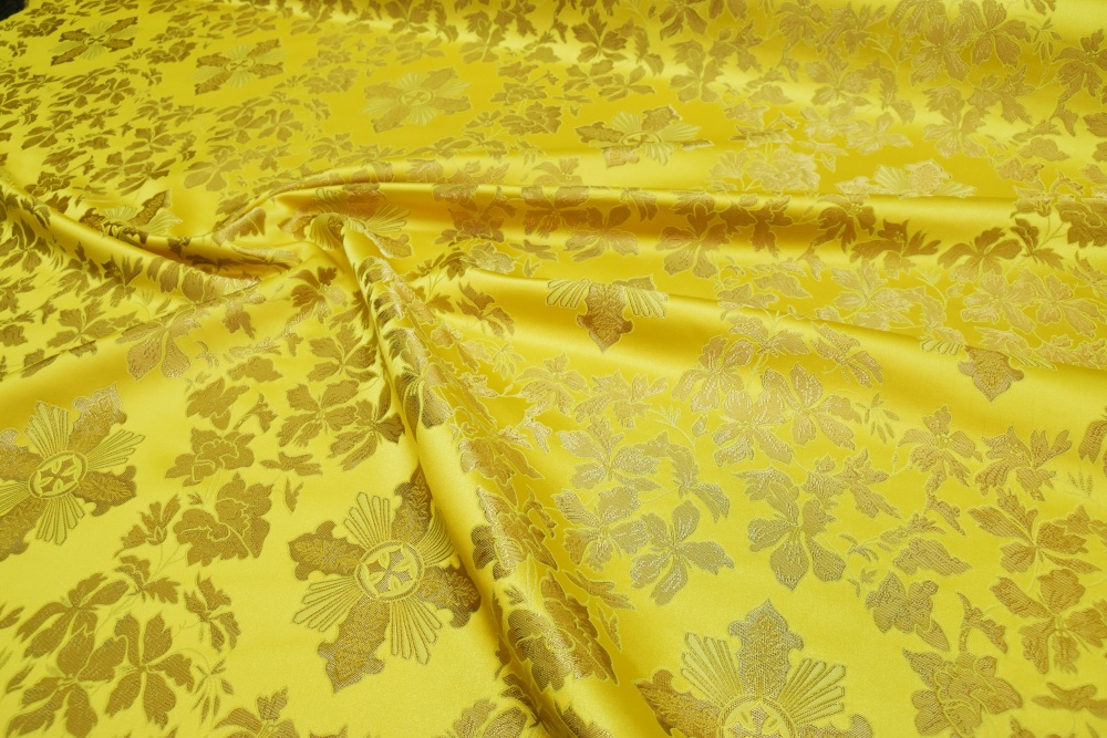 Шелк АЛЕКСАНДРИЯ, желтый с золотом , шир. 160 см