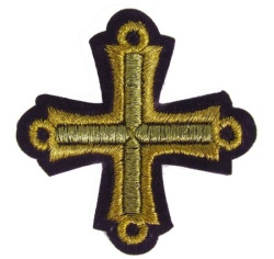 Крест 4 ПЕТЕЛЬНЫЙ, фиолетовый с золотом,6-7 см Крест 4 ПЕТЕЛЬНЫЙ, фиолетовый с золотом,6-7 см