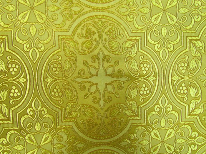 Шелк ШУЙСКАЯ, желтый с золотом, шир. 150 см, Рахманово