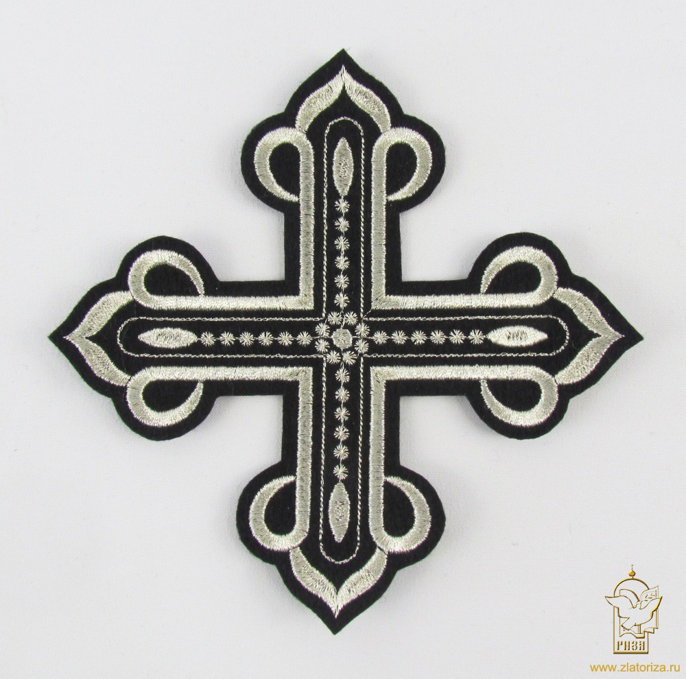 Крест 2 КАНОН черный с серебром, 11-12 см