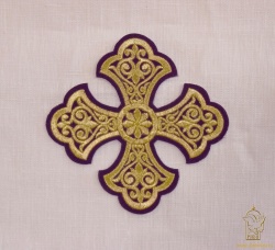 Крест 2 УЗОРНЫЙ фиолетовый с золотом,10-12 см