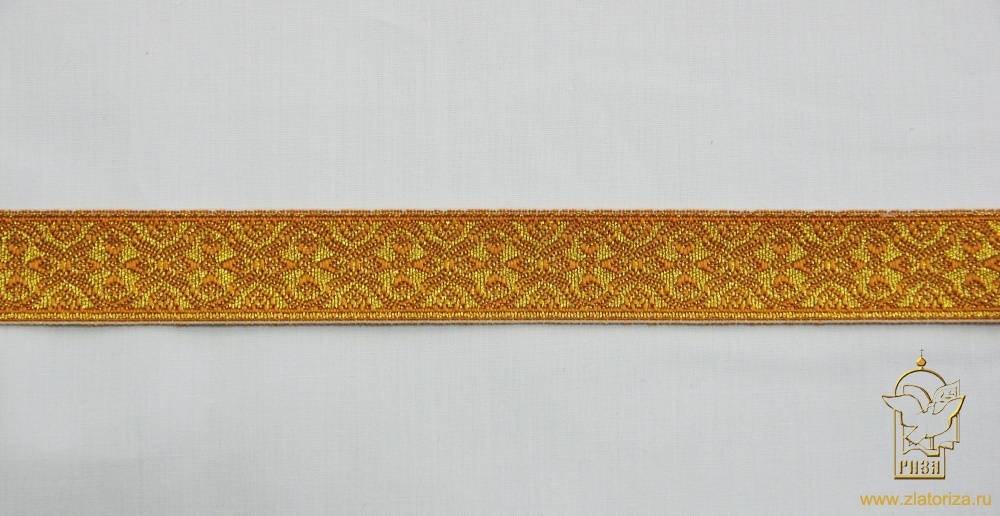 Галун ПЕРЕЗВОН, горчица с золотом, шир. 2 см, РА