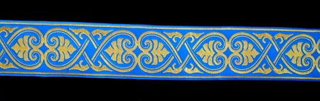 Галун АФИНЫ, голубой с золотом, шир. 6 см, ФР