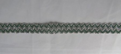 Тесьма декоративная Канительная 7, зеленая с серебром Тесьма декоративная Канительная 7, зеленая с серебром