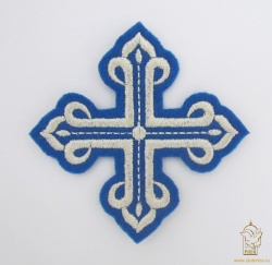 Крест 3 КАНОН, синий с серебром,8-9 см