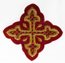 Крест 4 ВОЛОГОДСКИЙ, красный с золотом,6-7 см