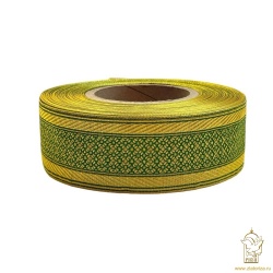 Галун РОМАШКА, зеленый с золотом, шир. 5 см, РА