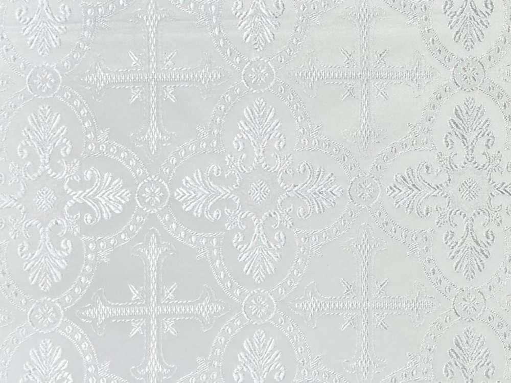 Шелк ПП ВАЛДАЙ, белый с серебром, шир. 150 см