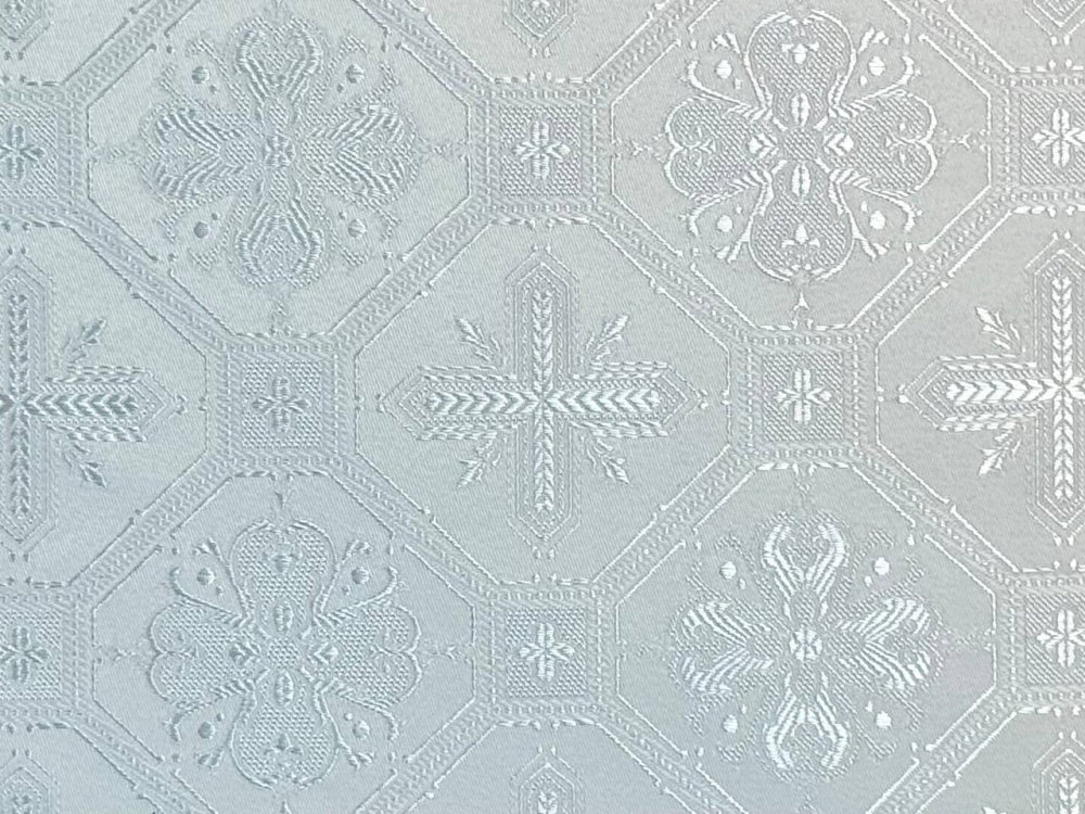 Шелк СВЕТЛАНА, белый с серебром, шир. 150 см, Рахманово