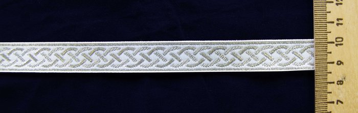 Галун ПЛЕТЕНКА, белый с темным серебром, шир. 1,5 см, ФР