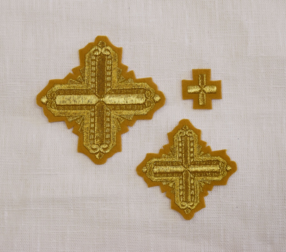 Набор крестов, требный, КВАДРАТ, горчица с золотом, 9 шт