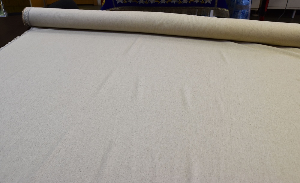 Лен + вискоза, бежевый меланж, шир. 140 см