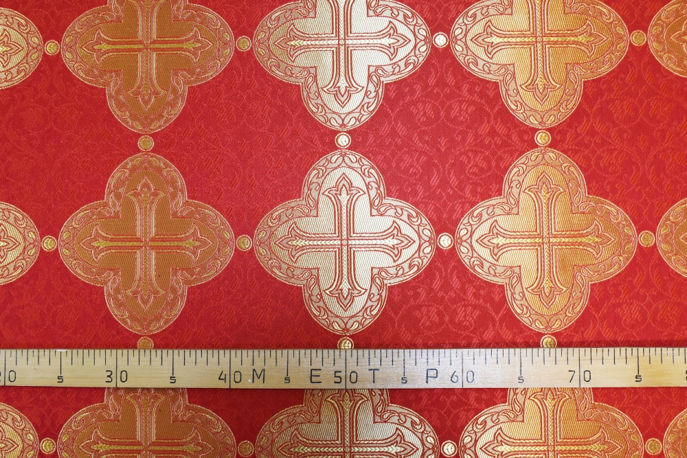 Шелк НИКЕЯ, красный с золотом, шир. 165 см