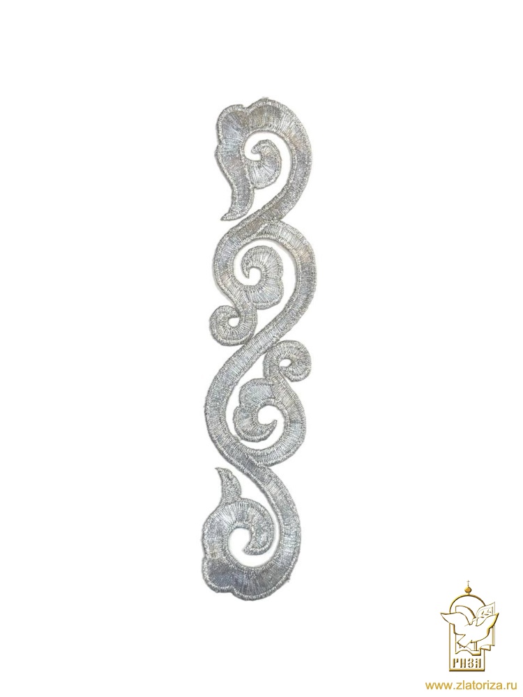 Термоаппликация ЗАВИТОК 8, серебро темное, арт. 3118