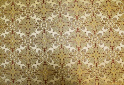 Парча НИКОМЕДИЯ, горчица с бордо с синей окантовкой, с золотом, шир. 160 см