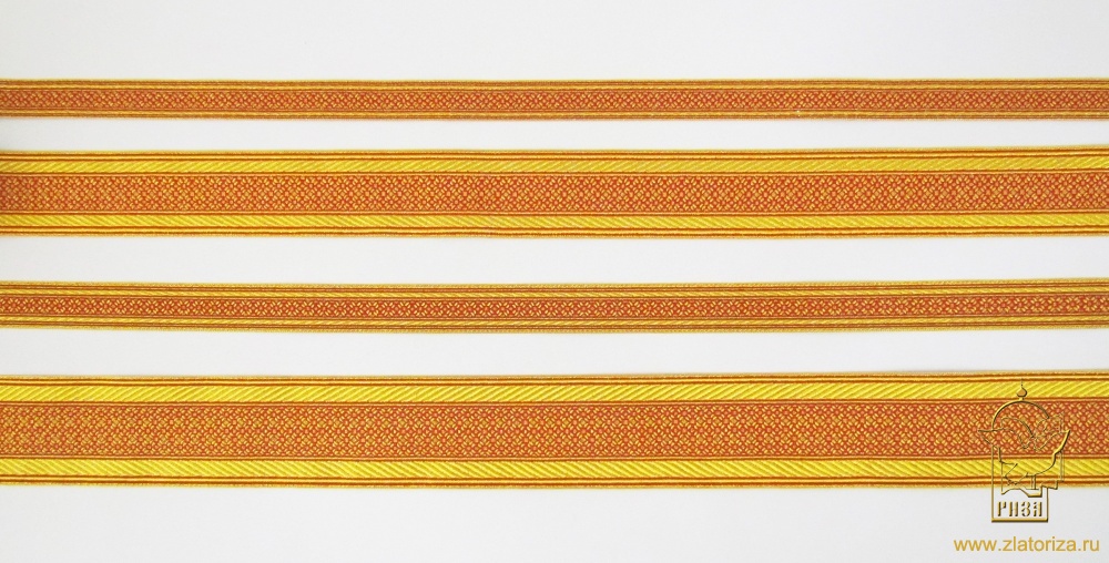 Галун РОМАШКА, красный с золотом, шир. 4 см, РА