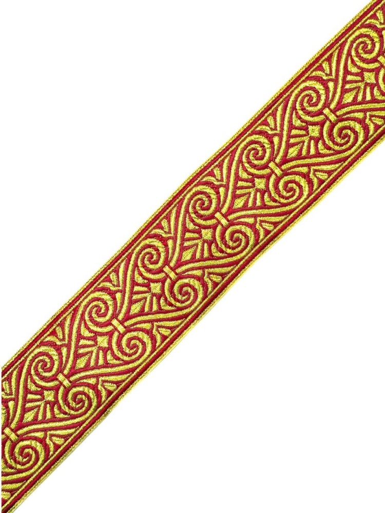 Галун АФИНЫ, красный с золотом, шир. 5 см, РА