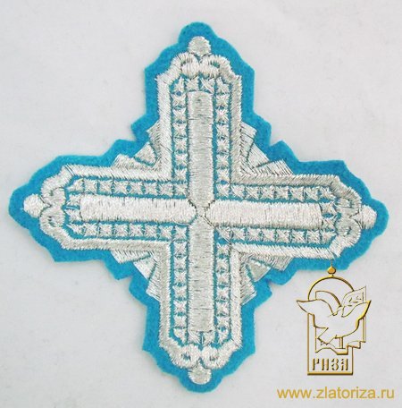 Крест 2 КВАДРАТ, голубой с серебром, 10-12 см