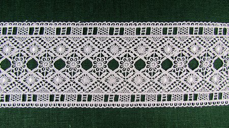 Кружево 161, белое, шир. 8 см, синтетическое, (9 м в упаковке)