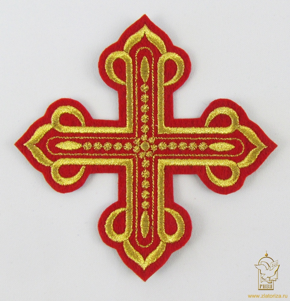 Крест 1 КАНОН красный с золотом,14,5 -16 см