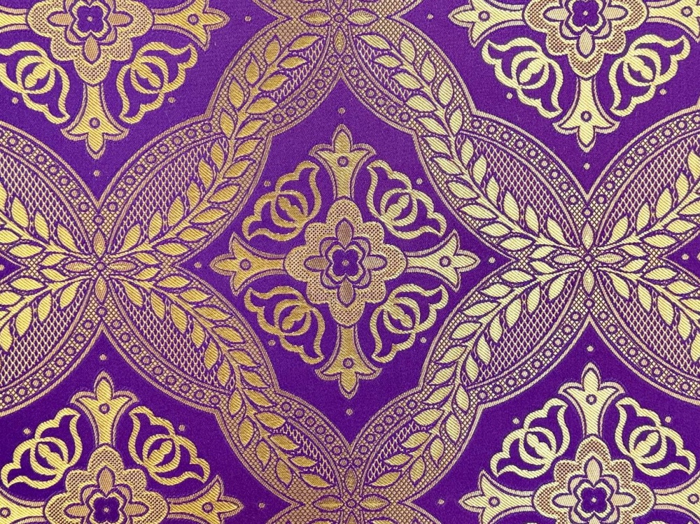 Шелк ХОЛКИДОН, фиолетовый с золотом 165 см