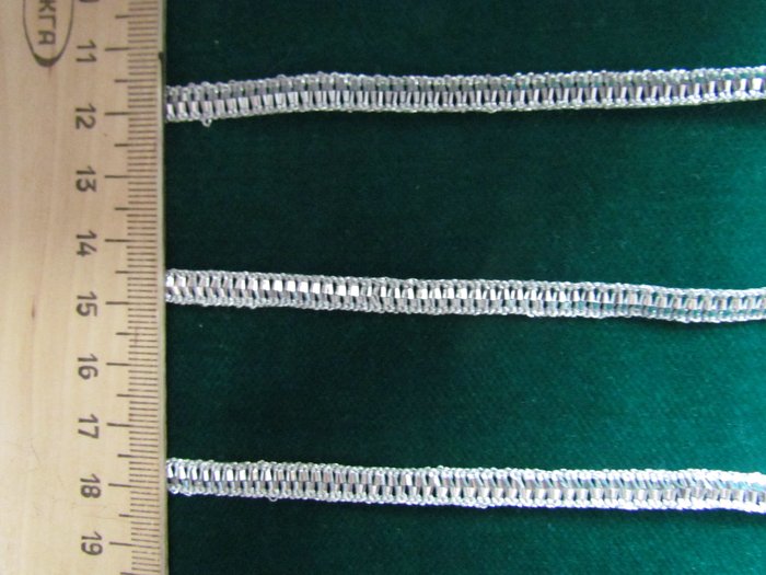 Тесьма серебро МОЛНИЯ (моток)