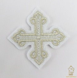 Крест 4 КАНОН, белый со светлым серебром, 6-7 см Крест 4 КАНОН, белый со светлым серебром, 6-7 см
