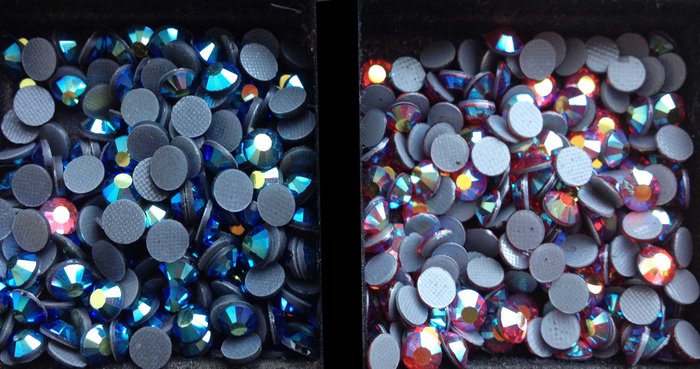 Стразы клеевые, стекло, цвет-микс