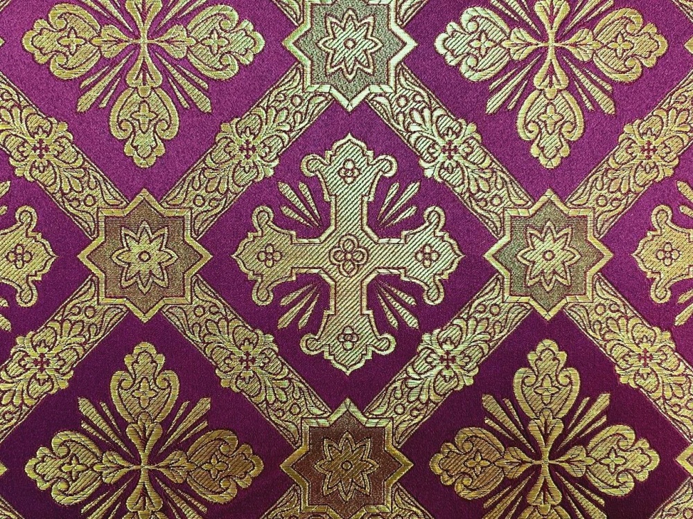 Парча КАНОН бордо с золотом, шир. 150 см, Рахманово