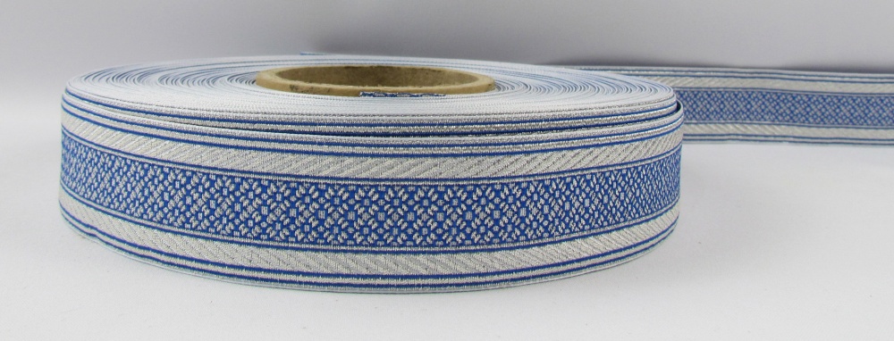 Галун РОМАШКА, синий с серебром, шир. 4 см, РА