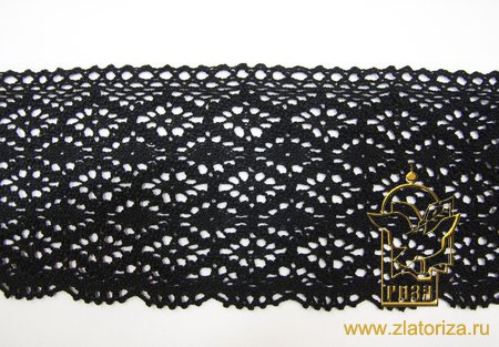 Кружево 128, плетеное черное