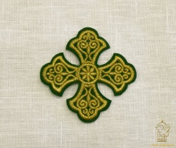 Крест 2 УЗОРНЫЙ зеленый с золотом,10-12 см