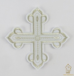 Крест 2 КАНОН белый со светлым серебром, 11-12 см Крест 2 КАНОН белый со светлым серебром, 11-12 см