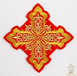 Крест 1 ВИЗАНТИЯ красный с золотом,14,5 -16 см Крест 1 ВИЗАНТИЯ красный с золотом,14,5 -16 см