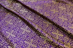 Шелк ВИЗАНТИЙСКИЙ КРЕСТ, фиолетовый с золотом, шир. 160 см Шелк ВИЗАНТИЙСКИЙ КРЕСТ, фиолетовый с золотом, шир. 160 см