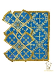 Покровцы шелк, голубые с золотом